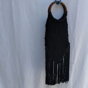 Anthropologie Crochet Fringe Purse